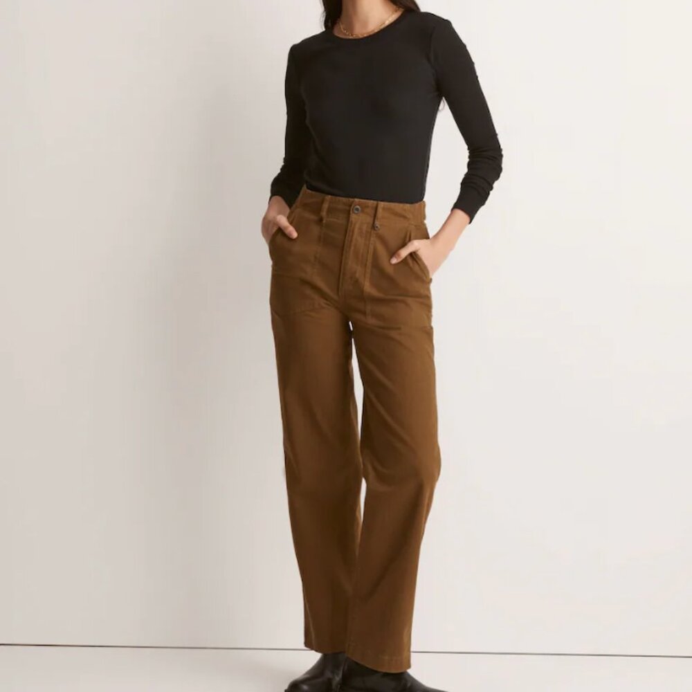 Madewell Perfect Vintage Wide-Leg Pant: Utility Edition / 28 / GOLDEN SPINACH